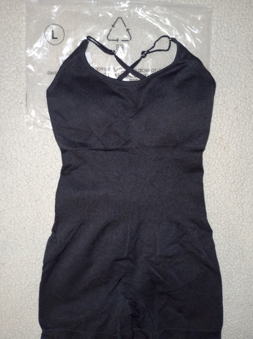 Black Streachy Women's Shapewear Romper